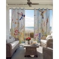 thumbnail image 6 of Spring Hummingbird Floral Blackout Curtains for Bedroom Living Room Darkening Curtains 54 Inch Long Farmhouse Flower Botanical Short Curtain for Small Window Treatment Grommet Drapes 52"x54"x2, 6 of 9
