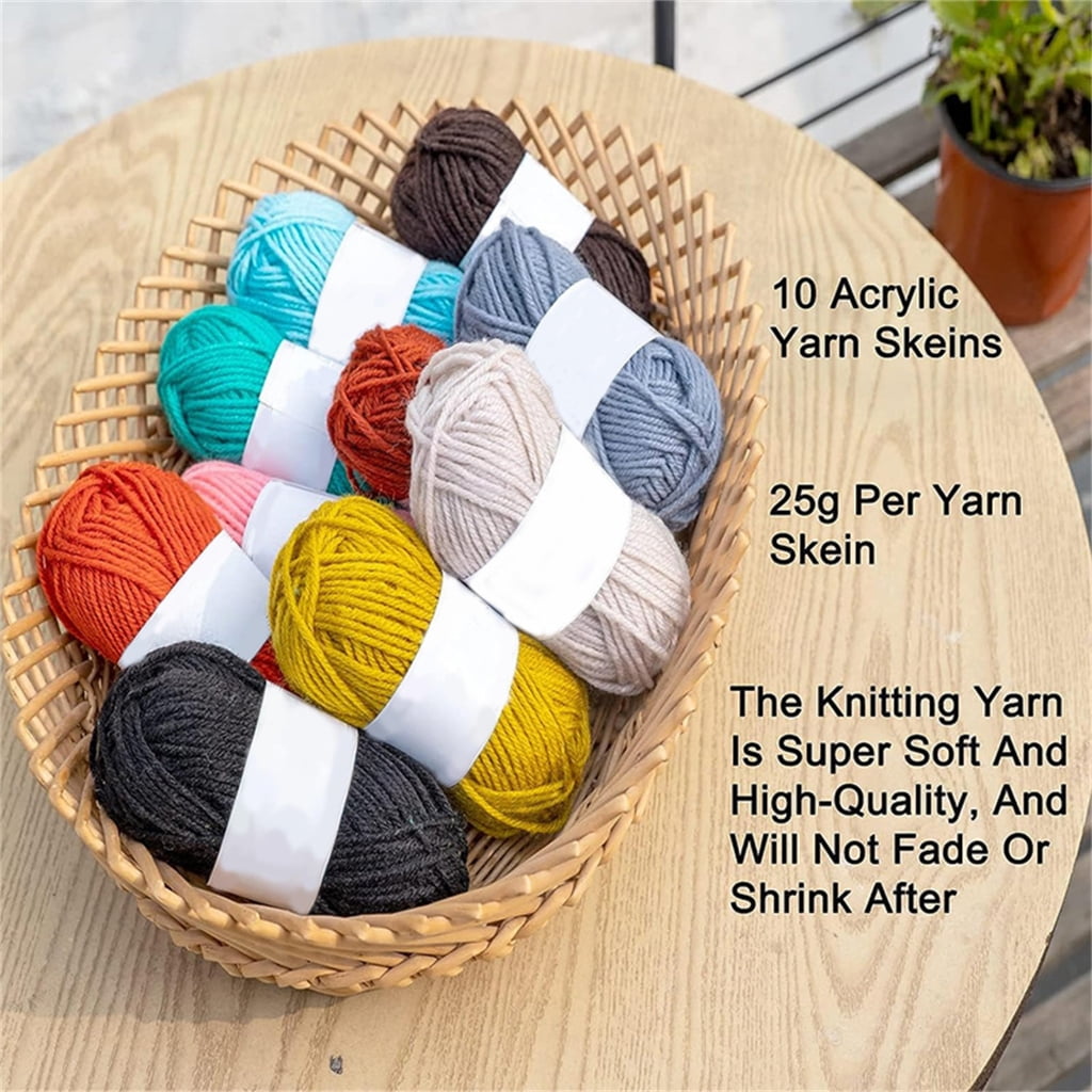 CIYISON 50Pcs Crochet Hooks and Yarns Set Beginner Crochet Kits Include Ergonomic Hooks, Knitting Needle, Sewing Marker and More
