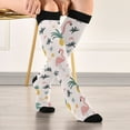 thumbnail image 5 of FORMRS Womens Knee High Socks Casual Long Thick Travel Daily Wear, 2 Pairs, Flamingo Pattern, 5 of 6
