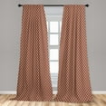 thumbnail image 5 of Ambesonne Retro Curtains, Chevron Scrolls, Pair of 28"x95", Dark Orange Sand Brown, 5 of 5