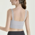 thumbnail image 5 of Seamless Sports Bra Wirefree Yoga Bra Wireless Bras for Women Ndbuld Fashion Women's Solid Color Seamless Sexy Back Yoga Bra Shaping And Breast Collection Cingerie Sports Bras Gray M, 5 of 6