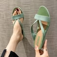 thumbnail image 4 of Viluyesy Womens Wedge Sandals, Open Toe Soft Sole Slip-On Summer Casual Elegant Slippers Green, 4 of 5