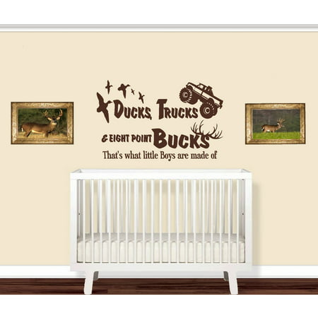 Decal ~ Ducks, Trucks & Eight Point Bucks: Children Wall Decal Brn 20