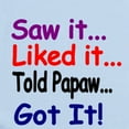 thumbnail image 2 of CafePress - Saw It, Liked It, Told Papaw, Got It! Body Suit - Baby Light Bodysuit, Size Newborn - 24 Months, 2 of 4