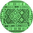 thumbnail image 1 of Ahgly Company Indoor Round Southwestern Emerald Green Country Area Rugs, 8' Round, 1 of 4