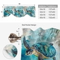 thumbnail image 5 of Turquoise Turtle Tie Up Valance Curtains for Windows, Kitchen Curtains Window Shades, Farmhouse Coastal Starfish Seaweeds Light Filtering Roman Curtain Valances for Bedroom/Bathroom/Cafe 60"x18", 5 of 9