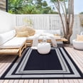 thumbnail image 3 of EastVita 9 x 18 ft(actual size) Plastic Black Blue White Rectangular Beach Front Porches Patio Picnic RV Camping Garage Geometry Modern Area Rug, 3 of 8