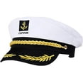 thumbnail image 1 of Disfraz de capitán de marinero de yate para adulto, gorra de almirante marino (blanco), 1 of 5