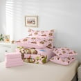 thumbnail image 6 of Manfei Lovely Sloth 7pcs Bedding Comforter Set,Jungle Wildlife Queen Bedding Sets,Pink Brown Queen Sheet Sets For Kids Girls,Microfiber Bedroom Decor Reversible, 6 of 8