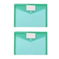thumbnail image 1 of Blekii Plastic Document Envelopes – 2 Pack Sooez Clear Us Letter/A4 Folders with Label Pocket & Snap Button A4 Snap Button Color Storage File Bag 2Pc Green A, 1 of 8