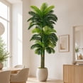 thumbnail image 6 of 10ft Tall Triple Golden Cane Palm Large Artificial Palm Tree, Faux Fake Silk Palm Plants for Outside Big House Living Room Patio Pool Home Office Living Room Yard 1 Pack, 6 of 7