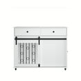 thumbnail image 6 of Noble House 39.37" Modern Dog Crate Furniture with Sliding Barn Door and Drawers, Pet Kennel with Lockable Wheels, White, 6 of 14