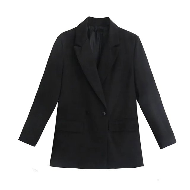 TRAF-chaqueta holgada de doble botonadura para mujer, abrigo Vintage de manga larga con bolsillos, prendas de vestir exteriores elegantes