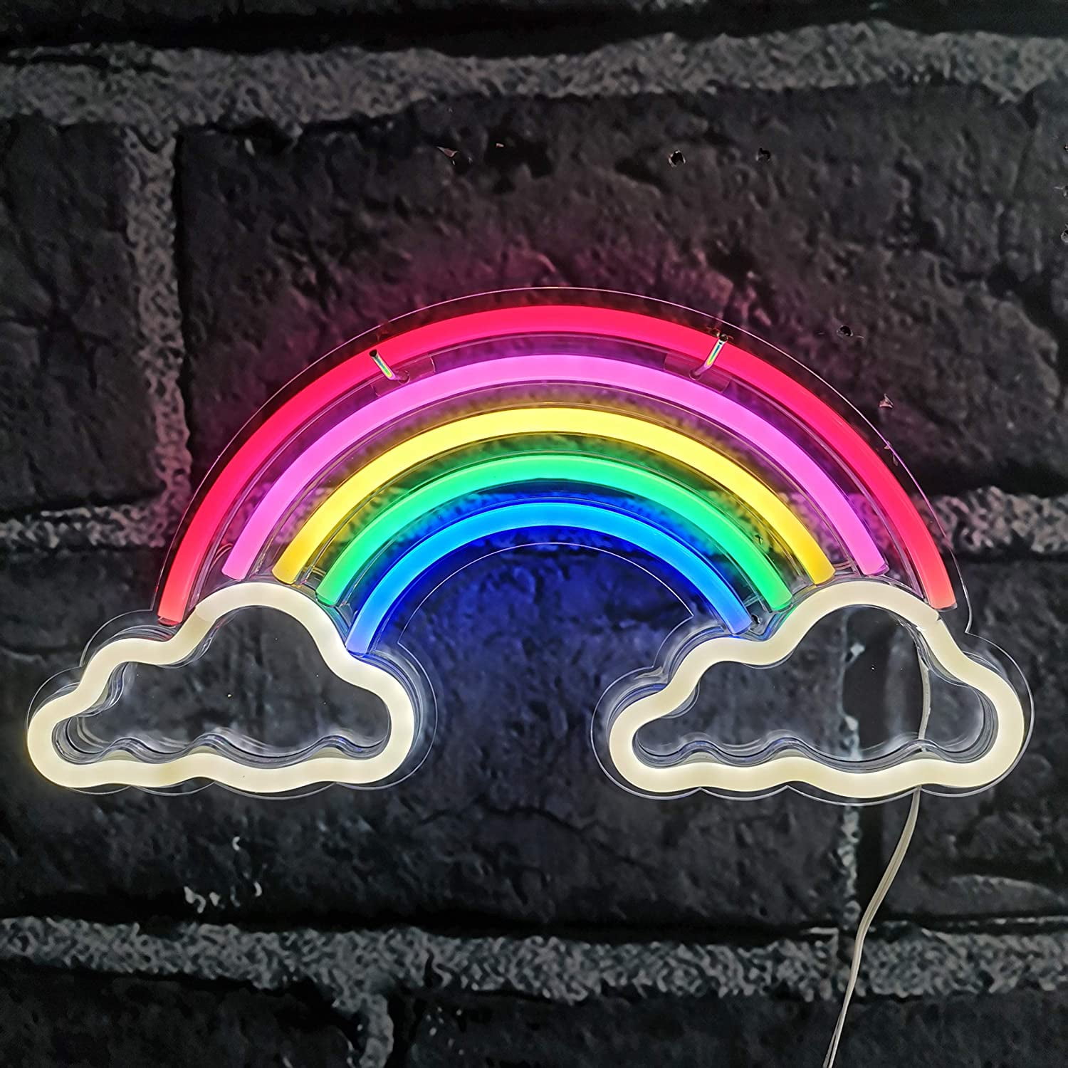 Neon Rainbow Light, Festival LED Wall Decor Light Art Neon Light Sign for Home Decoration,Bedroom, Lounge, Office, Wedding, Christmas, Valentine’s Day Party Powered by USB