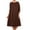 Brown, variant on Women's Plus Size Casual 3/4 Sleeves Basic A-Line Pleated Solid Midi Dress