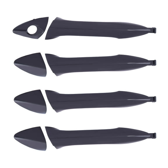 New 4pcs Front Rear Left Right Side Black Exterior Door Handles w/ Driver Key Hole Replacement Kit Compatible With 11-16 Elantra Sedan 13-14 Elantra Coupe