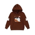 thumbnail image 2 of CYRBOKO Boys Halloween Outfit Sets, Printed Elastic Waist Long Sleeve Drawstring Thermal Hooded Sweatshirt Sets Brown Size 8-9 T, 2 of 3
