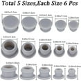 thumbnail image 4 of 30PCS 5 Sizes White Silicone Stoppers for Salt and Pepper Shakers 15/64 9/32 23/64 7/16 33/64 Inch Salt Plug Stopper Replacement Bottle Caps Reusable Round End Cap Corks for Bottles, 4 of 9
