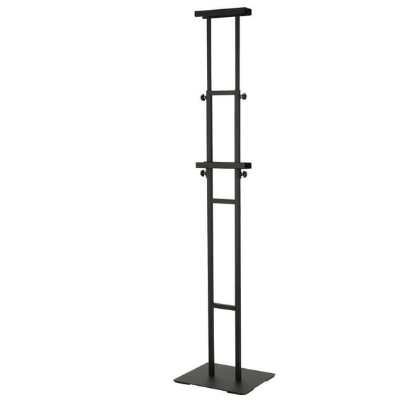 Double-Sided Heavy Duty Floor Standing Sign Holder, 75" Adjustable Height Poster Stand with Shock-Absorbing Base for Display Boards, Foam, Banners - Black