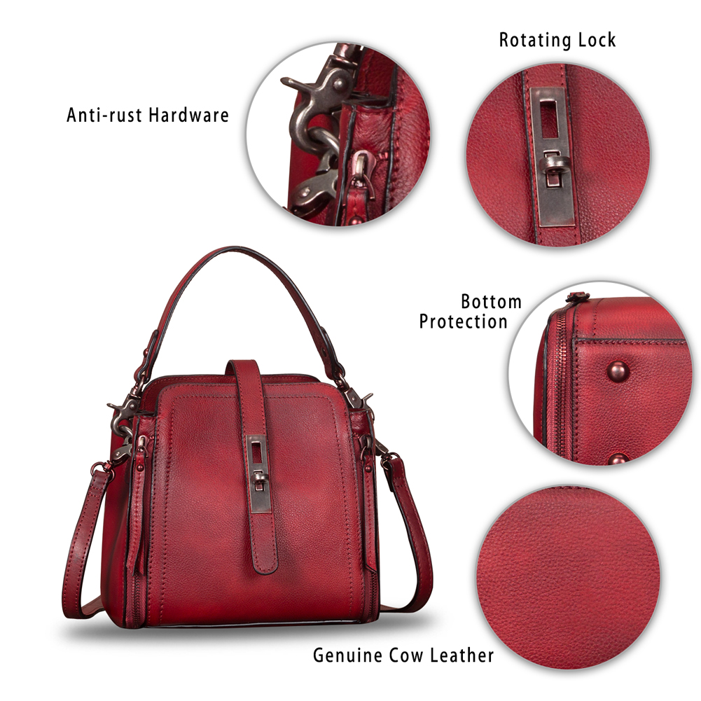 Genuine Leather Purses and Handbags for Women Vintage Crossbody Shoulder Bag