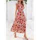 thumbnail image 4 of Vestido midi PRETTYGARDEN 2025 con estampado floral con cuello en V y volantes para mujer, 4 of 9
