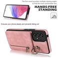 thumbnail image 6 of Nalacover for Samsung A53 5G, Wallet with RFID Credit Card Holder and Zipper Pocket,Drop Protection Flip Cover Ring Holder Kickstand with Double Magnetic Clasp for Samsung Galaxy A53 5G, Pink, 6 of 12