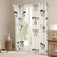 thumbnail image 3 of Feelyou Child Kawaii Bow-tie Black Out Curtains, Bowknot Ribbon Stripes Curtains Pack of 2 (42x63 Each), Cartoon Princess Style Bedroom Curtains, Curtains and Drapes Room Decor, 3 of 6