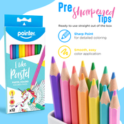 Pointer I Like Pastel Colored Pencils 12 Count