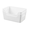 thumbnail image 2 of (5 pack) Mainstays Small White 2-Pack Easy Access Plastic Storage Bins, 6.5 in x 9.5 in x 4 in, 2 of 7