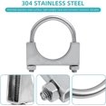 thumbnail image 3 of 4.5 inch Heavy Duty U-Bolt Exhaust Clamp for 4.5" OD Exhaust Tail Pipe Diameter, Stainless Steel Muffler U-Bolt Clamps, Pack of 2, 3 of 7