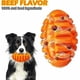 thumbnail image 2 of Juguete indestructible para perros, pelota de goma resistente con sonido, ideal para perros pequeños, medianos y grandes, 11,7 cm, color naranja., 2 of 5
