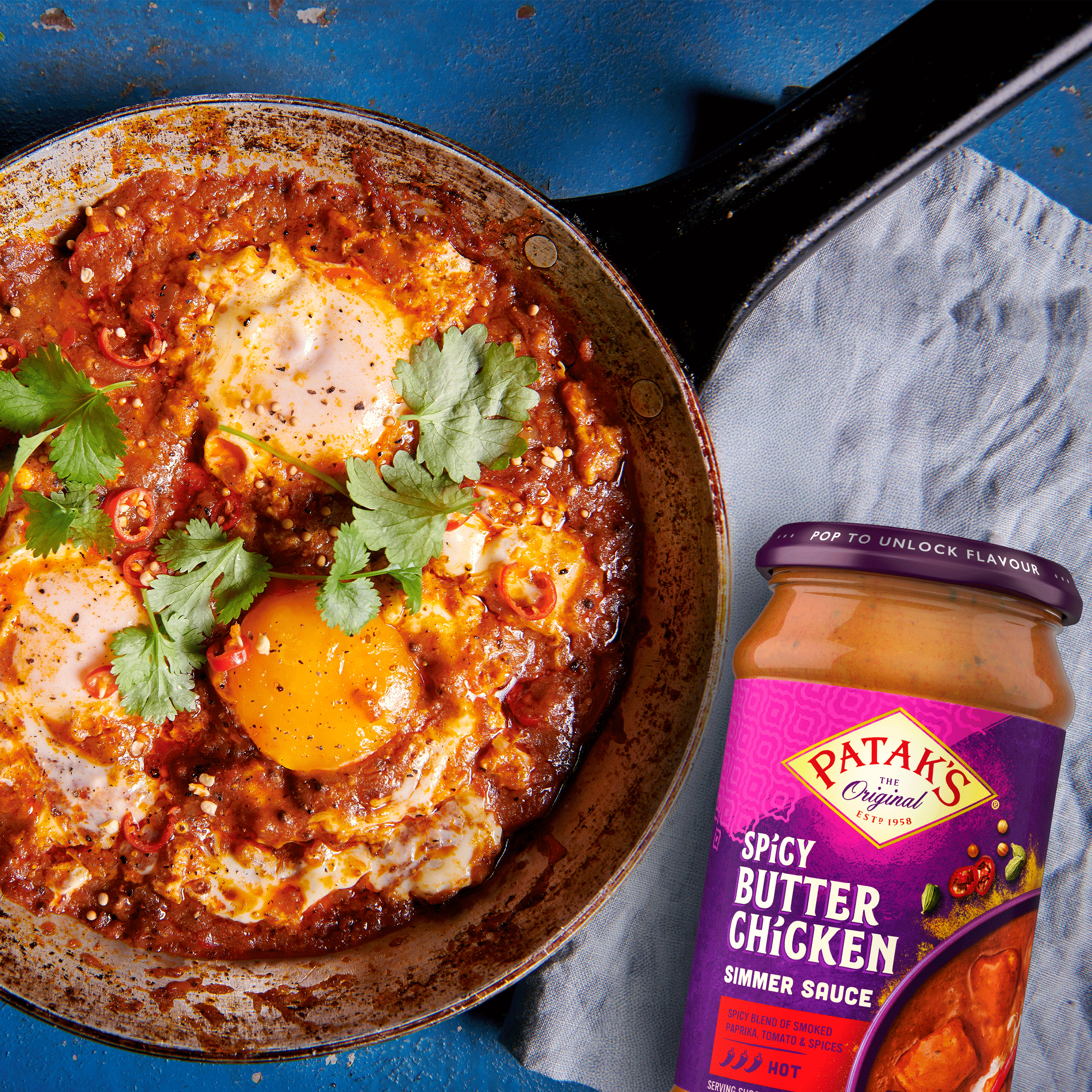 (3 pack) Patak's Spicy Butter Chicken Simmer Sauce, 15 oz
