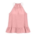 thumbnail image 7 of Fnooota Women's Tank Tops with Ruffle, Loose Fit Summer Casual Vacation Sleeveless Shirts Pink Size 2XL, 7 of 7