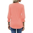thumbnail image 5 of UVN Summer V Neck Womens Blouses Dressy Casual 3/4 Sleeve Shirts Ladies Tunic Tops, 5 of 10
