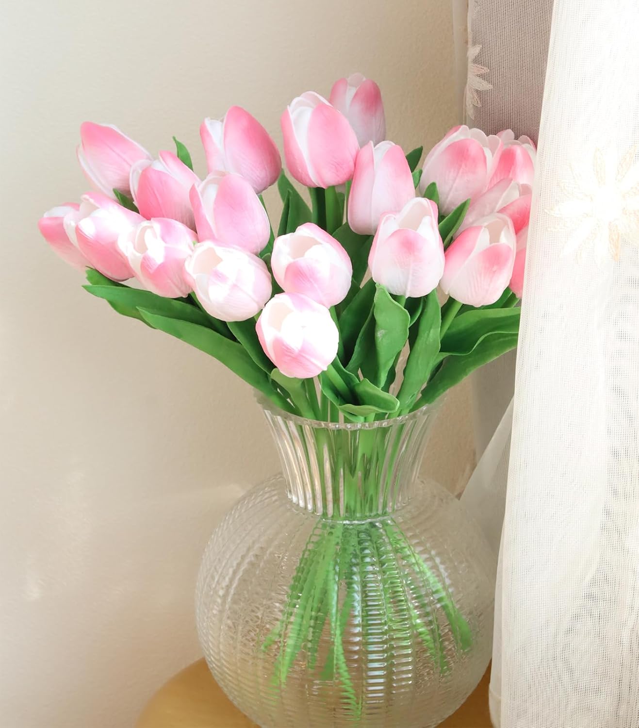 10pcs Fake Tulip Flowers Artificial Real Touch Flower in Bulk for Home Kitchen Wedding Decoration(Pink)