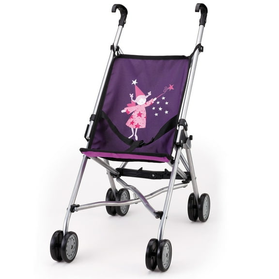 Bayer Design: Doll Buggy - Purple & Fairy - Play Umbrella Push Stroller, Accessory For Dolls Up To 18", Quick-Fold, Dual Wheels, Seat Belt, Kids 3 