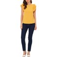 thumbnail image 2 of INSPIRE CHIC Women's Casual Summer Round Neck Cap Sleeve Blouse L Yellow, 2 of 5