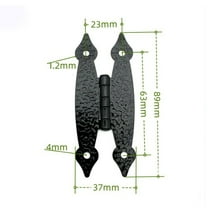 Goodhd 4 Pack 3.5 Inch Antique Iron H-Shaped Cabinet Hinge Cabinet Door Small Hinge