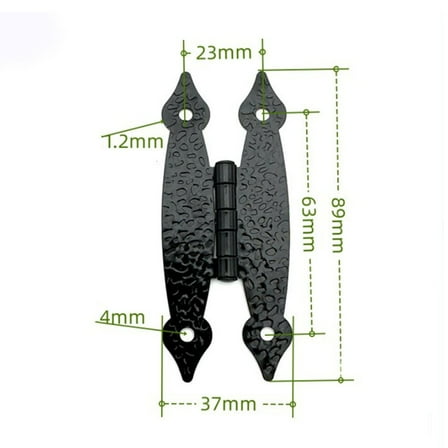 Goodhd 4 Pack 3.5 Inch Antique Iron H-Shaped Cabinet Hinge Cabinet Door Small Hinge