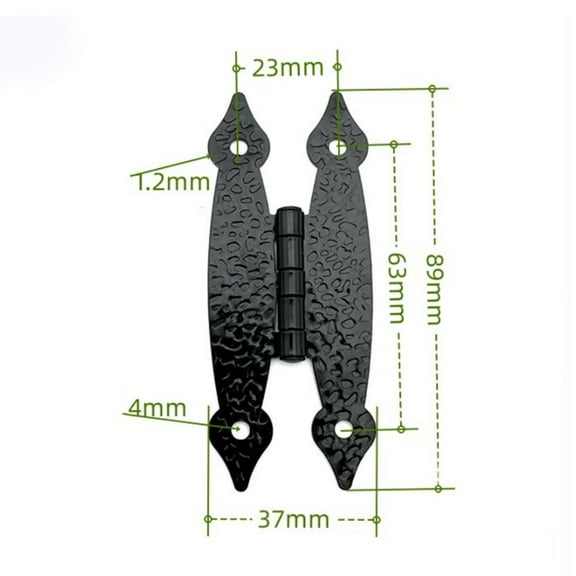 Goodhd 4 Pack 3.5 Inch Antique Iron H-Shaped Cabinet Hinge Cabinet Door Small Hinge