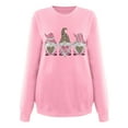 thumbnail image 4 of EQWLJWE Women Crewneck Long Sleeve Oversized Gnomes Graphic Fall Sweatshirts Plaid Leopard Love Heart Printed Tops, 4 of 5