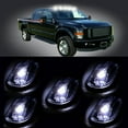 thumbnail image 2 of Fit for 2003-2018 Dodge Ram 2500 3500 5x Smoke Cab Lights Covers Cab Roof Running Top Clearance Marker Assembly with 5x White LED Light Bulbs, 2 of 4
