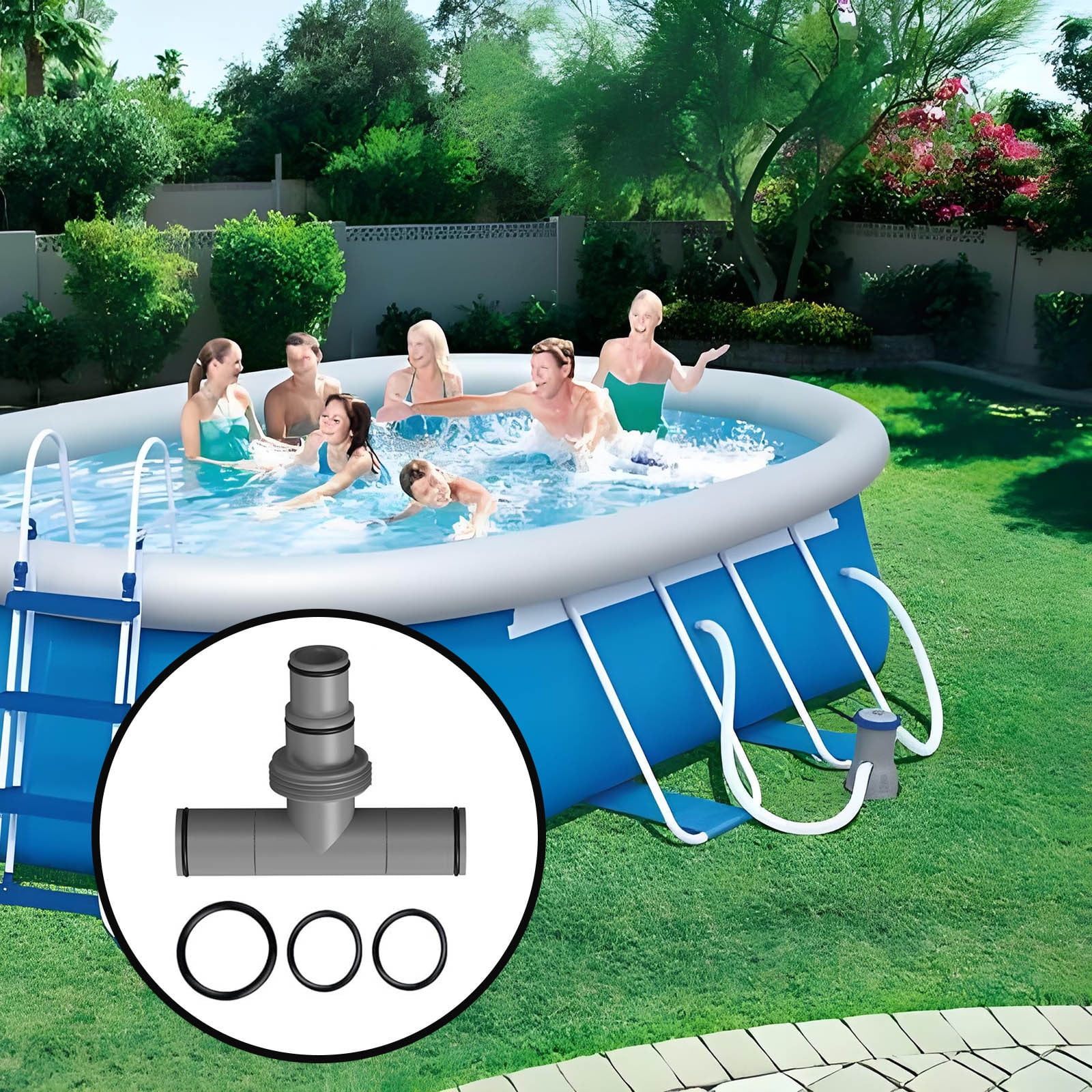 Pool Hose Connector,T Joint Pool Hose Connector 1.5"To 1.25",Filter Pump Hose Connector for Above Ground Swimming Pool Filter Pump and Pool Vacuum,Pool Hose Adapter for Pool Parts and Accessories
