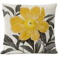 thumbnail image 2 of Gray Yellow Floral Pillow Covers 16x16 Set of 4 Grey Leaf Flowers Linen Cushion Cover Home Decorative Yellow Pillow Cases Office Couch Sofa Decor Pillows, 2 of 6