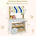 thumbnail image 3 of Costway Wooden Ice Cream Cart for Kids 2-in-1 Grocery Store Playset with Display Shelves White, 3 of 11