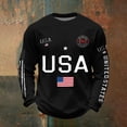 thumbnail image 2 of HXWCHs Men's Independence Day Themed Printed Casual Crew Neck Long Sleeve Hoodless Sweatshirt for Everyday Wear L Black, 2 of 4
