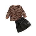 thumbnail image 7 of Seyurigaoka Girl's Two Piece Set Toddler's Pullover Leopard Sweater Hip Skirt for Kids, 7 of 7