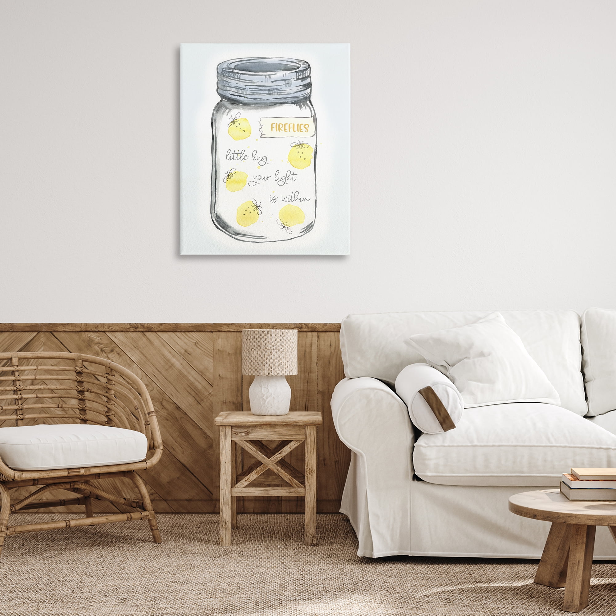 Stupell Industries Firefly Light Phrase Typography Painting Gallery Wrapped Canvas Art Print Wall Art, 30 x 40