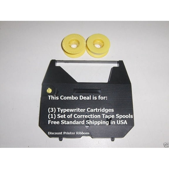 Panasonic KXR200 3 Pack Typewriter Ribbon Cartridge   Correction Tape Value Pack