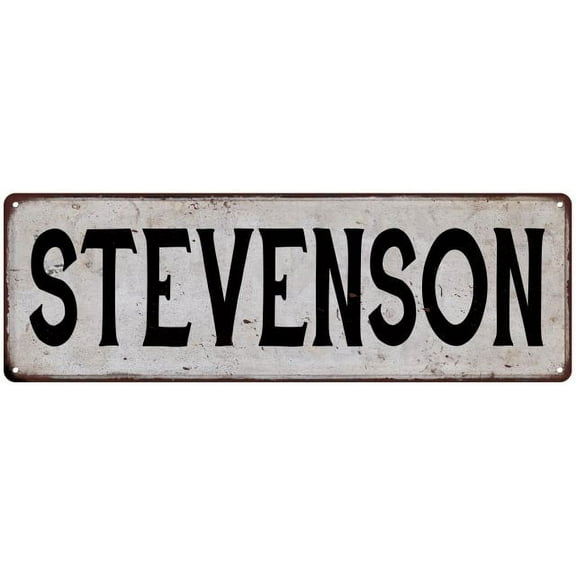 STEVENSON Vintage Look Gift Rustic Chic Metal Sign 6x18 206180036943